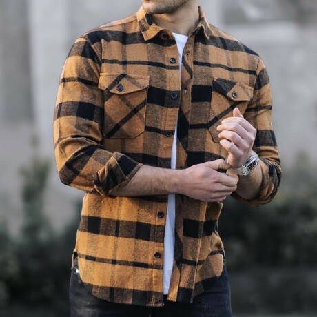 Flannel Shirt // Style 2 // Camel (Small)