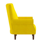 Carlson Velvet Club Channel Tufted Back Accent Chair // Yellow (Single)