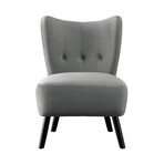 Shapel Velvet Upholstery Tufted Back Accent Chair // Gray (Single)