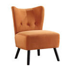 Shapel Velvet Upholstery Tufted Back Accent Chair // Orange (Single)