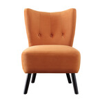 Shapel Velvet Upholstery Tufted Back Accent Chair // Orange (Single)
