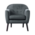 Waterlyn Velvet Upholstery Tufted Back Accent Chair // Gray (Single)