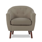 Lhasa Textured Upholstery Barrel Back Accent Chair // Beige (Single)