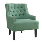 Bolingbrook Textured Upholstery Tufted Back Accent Chair // Teal (Single)