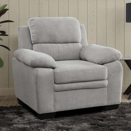 Deliah Textured Fabric Upholstered Accent Chair // Light Gray (Single)
