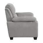 Deliah Textured Fabric Upholstered Accent Chair // Light Gray (Single)