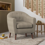 Lhasa Textured Upholstery Barrel Back Accent Chair // Beige (Single)