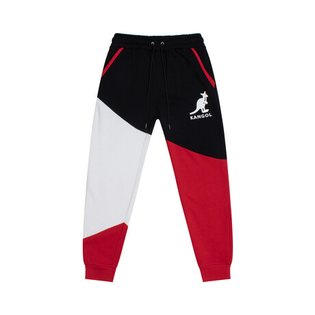 Colorblock Joggers // Red + Black + White (S)