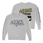 Graphic Screen-Printed Recycled Fleece Crewneck Sweater // Ash Gray (S)