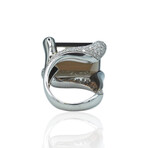 18K White Gold Diamond + Smoky Quartz Ring // Ring Size: 6.75 // Pre-Owned