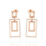 14K Rose Gold Satin Finished Diamond Earrings // Pre-Owned