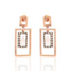 14K Rose Gold Satin Finished Diamond Earrings // Pre-Owned