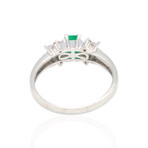 Platinum Diamond + Emerald Ring // Ring Size: 6 // Pre-Owned