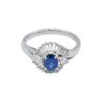 Estate Platinum Diamond + Sapphire Ring // Ring Size: 8.5 // Pre-Owned