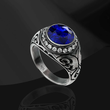 Sapphire Gemstone Ring // Silver- Sapphire (6)