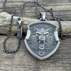 Wolf Necklace // Silver (20")