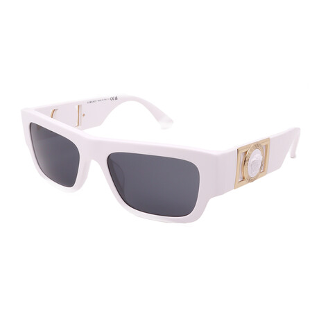 Mens Versace VE4416 314/87 Square Sunglasses // White + Dark Grey