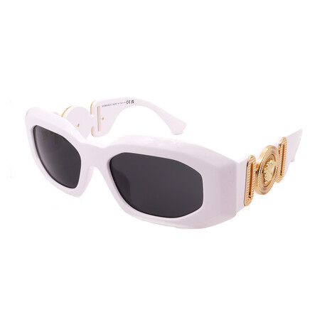 Versace // Unisex VE4425U-314-87 Irregular Sunglasses // White + Dark Gray