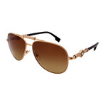 Versace // Men's VE2236-147713 Aviator Sunglasses // Gold + Brown Gradient