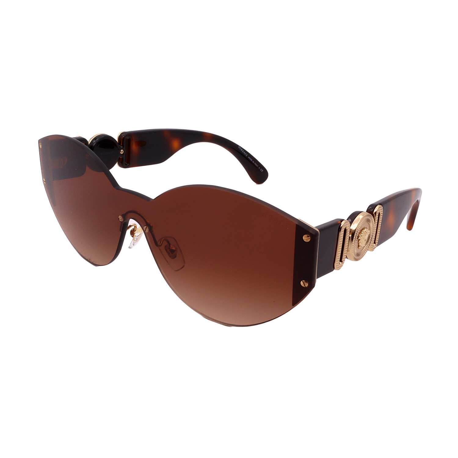Versace // Unisex Pilot VE2224-531774 Sunglasses // Gold + Brown ...