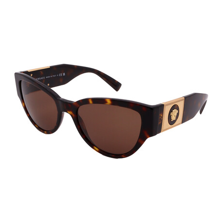 Versace // Unisex VE4398-108-73 Square Sunglasses // Dark Havana Gold + Brown