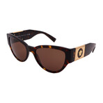 Versace // Unisex VE4398-108-73 Square Sunglasses // Dark Havana Gold + Brown