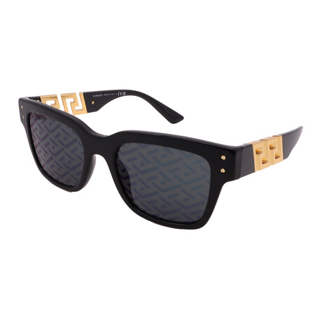 Versace // Men's VE4421-GB1-F Square Sunglasses // Black Gold + Dark ...