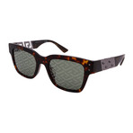 Versace // Men's VE4421-108-V8 Square Sunglasses // Havana Silver + Green Monogram Silver