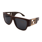 Versace // Men's VE4403-535087 Square Sunglasses // Brown + Dark Gray