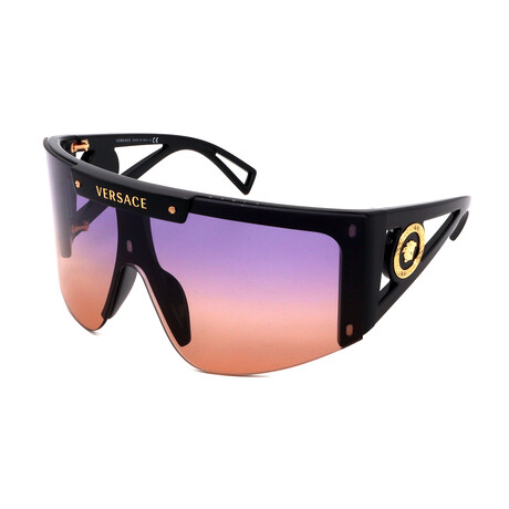 Versace // Unisex VE4398-GB187 Changeable Lenses Shield Sunglasses // Black + Dark Gray + Purple