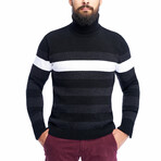 Striped Wool Sweater // Dark Gray (L)