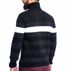 Striped Wool Sweater // Dark Gray (M)