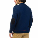 Wool Sweater + Arm Patches // Navy (S)