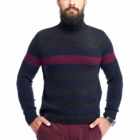 Striped Wool Sweater // Navy (XS)