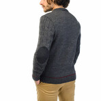 Wool Sweater + Arm Patches // Dark Gray (S)