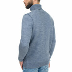 Wool Turtleneck Sweater // Denim (L)