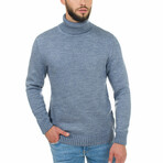 Wool Turtleneck Sweater // Denim (L)