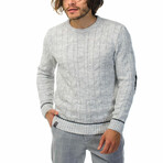 Wool Sweater + Arm Patches // Light Gray (L)