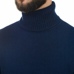 Wool Turtleneck Sweater // Navy (S)
