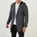 Adan Hooded Knit Cardigan // Anthracite (Small)