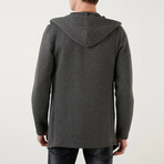 Wren Hooded Knit Cardigan // Anthracite (Small)