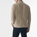 Genuine Leather Suede Casual Jacket // Beige (S)