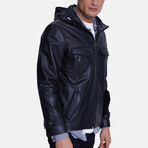 Hooded Leather Jacket // Nappa Black (S)