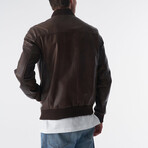 Genuine Leather Bomber Jacket // Antique Brown (S)