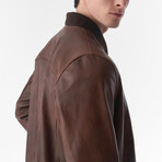Genuine Leather Bomber Jacket // Antique Tan (S)