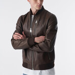 Genuine Leather Bomber Jacket // Antique Brown (S)