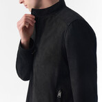 Suede Casual Jacket // Black (S)