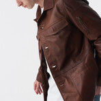 Genuine Leather Safari Coat // Antique Tan (S)