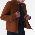 Genuine Leather Suede Casual Jacket // Tan (S)