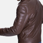 Fashion Leather Jacket // Nappa Chocolate Brown (S)